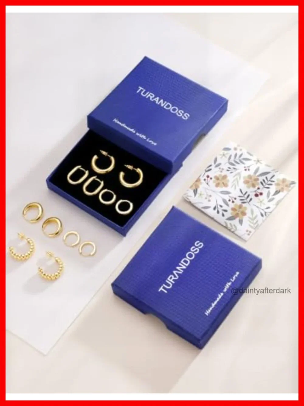 14K Gold Plated Hypoallergenic Chunky Hoop Earrings Set 6 Pairs Women